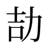 劼的舊字形